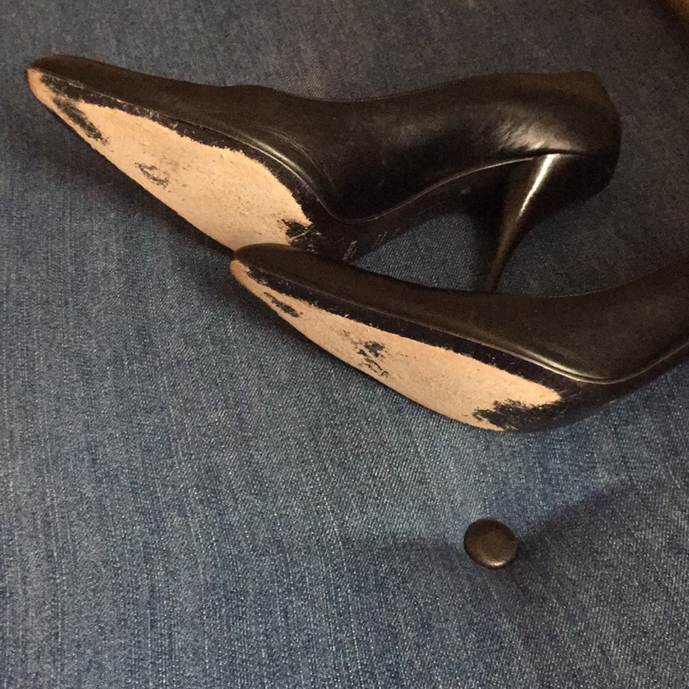 YSL Yves Saint Laurent heels. Black leather. 39.5 - Picture 4 of 6